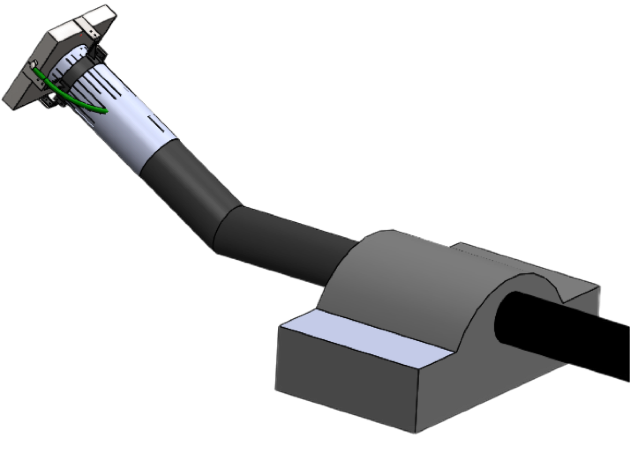 Illustration 3D d'un modèle de crépine installée sur une canalisation